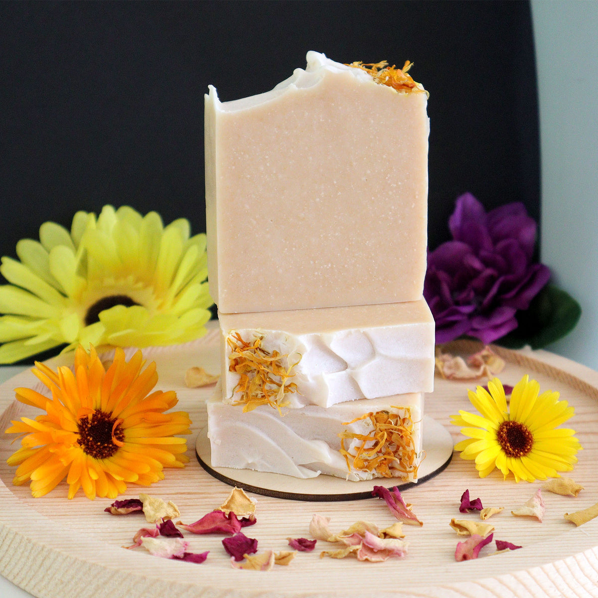 Calendula and Goat Milk Soap - Fragrance-Free | Botanical Artisan Bar Soaps