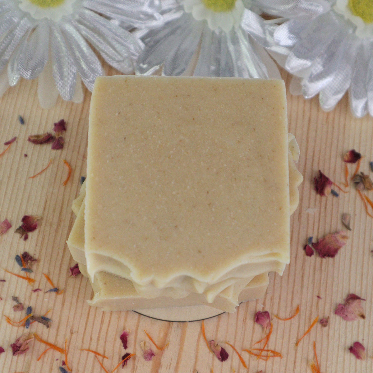 Infused Chamomile, Goat Milk, and Colloidal Oats Soap Bars - Unscented | Handmade Botanical Soap Bars