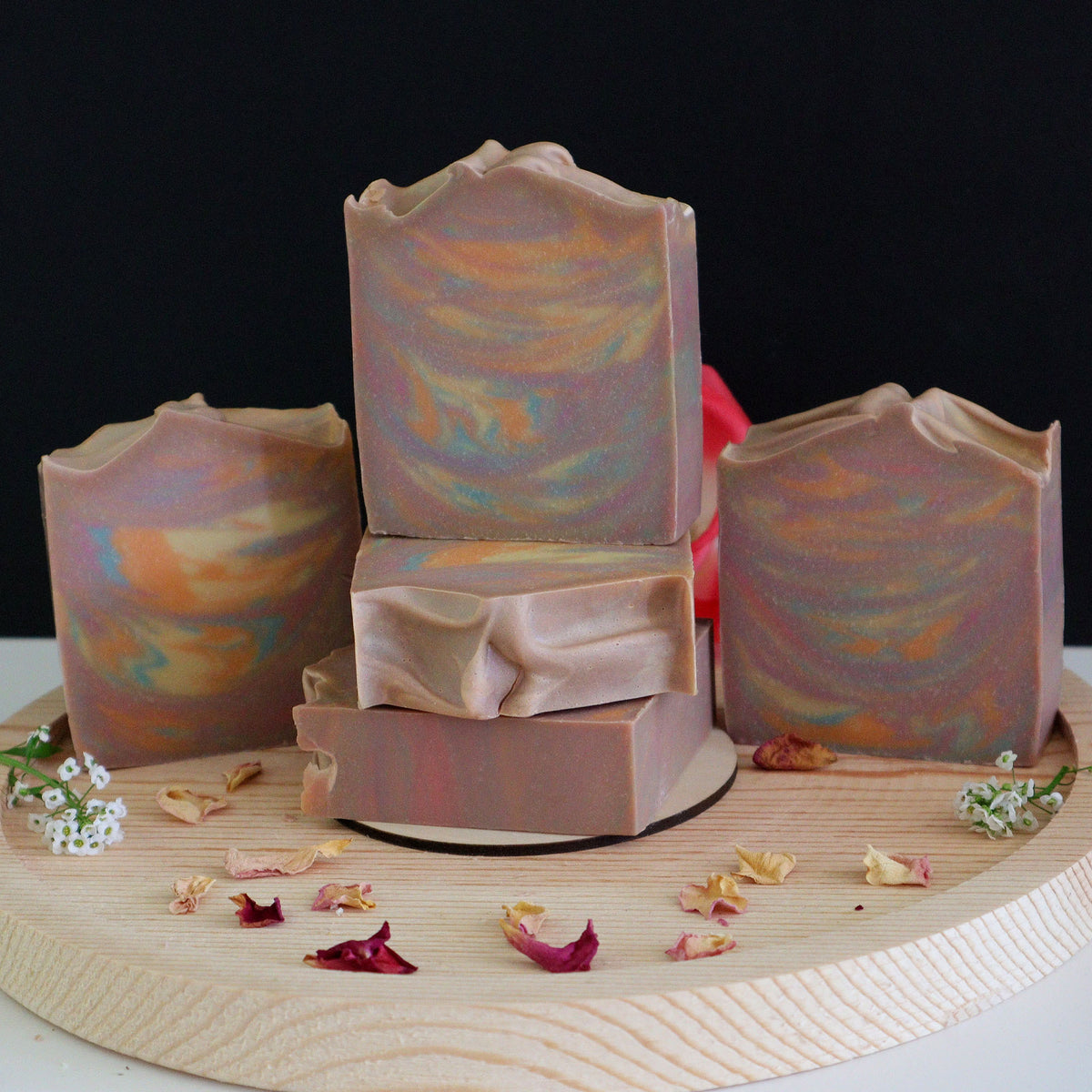 Rustic Rainbow Twirl Bar Soap | Artisan Body Bar Soaps