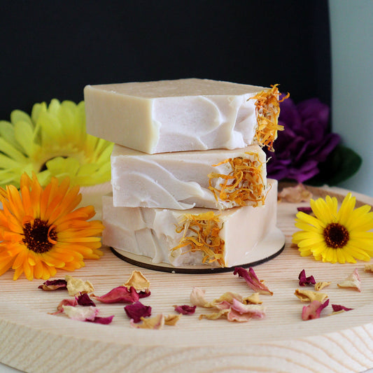 Calendula and Goat Milk Soap - Fragrance-Free | Botanical Artisan Bar Soaps