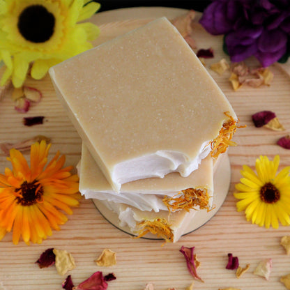 Calendula and Goat Milk Soap - Fragrance-Free | Botanical Artisan Bar Soaps