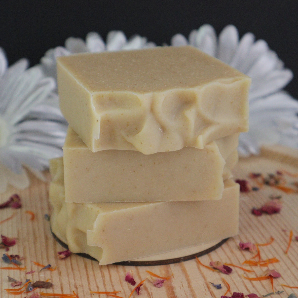 Infused Chamomile, Goat Milk, and Colloidal Oats Soap Bars - Unscented | Handmade Botanical Soap Bars