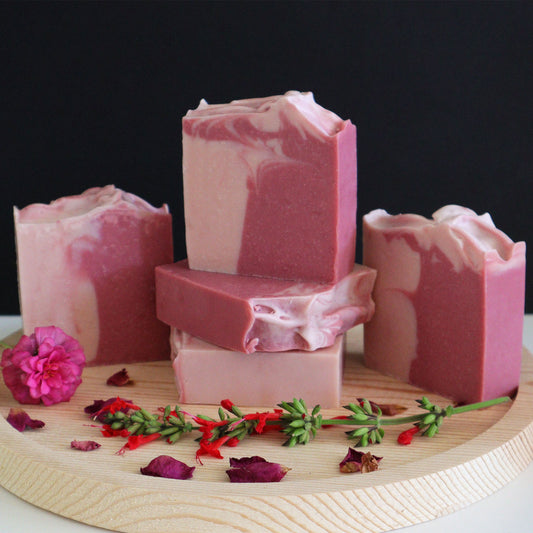Peony Blush Bar Soaps | Pink and Rose Pink Artisan Soap | Pink Lovers Soap