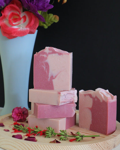Peony Blush Bar Soaps | Pink and Rose Pink Artisan Soap | Pink Lovers Soap
