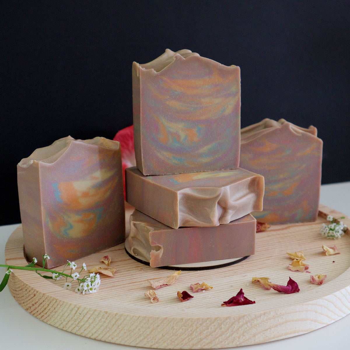Rustic Rainbow Twirl Bar Soap | Artisan Body Bar Soaps