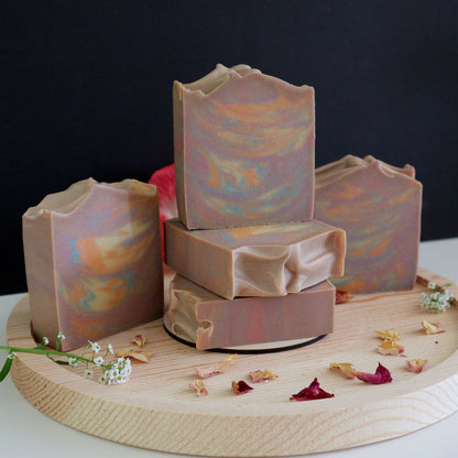 Rustic Rainbow Twirl Bar Soap | Artisan Body Bar Soaps